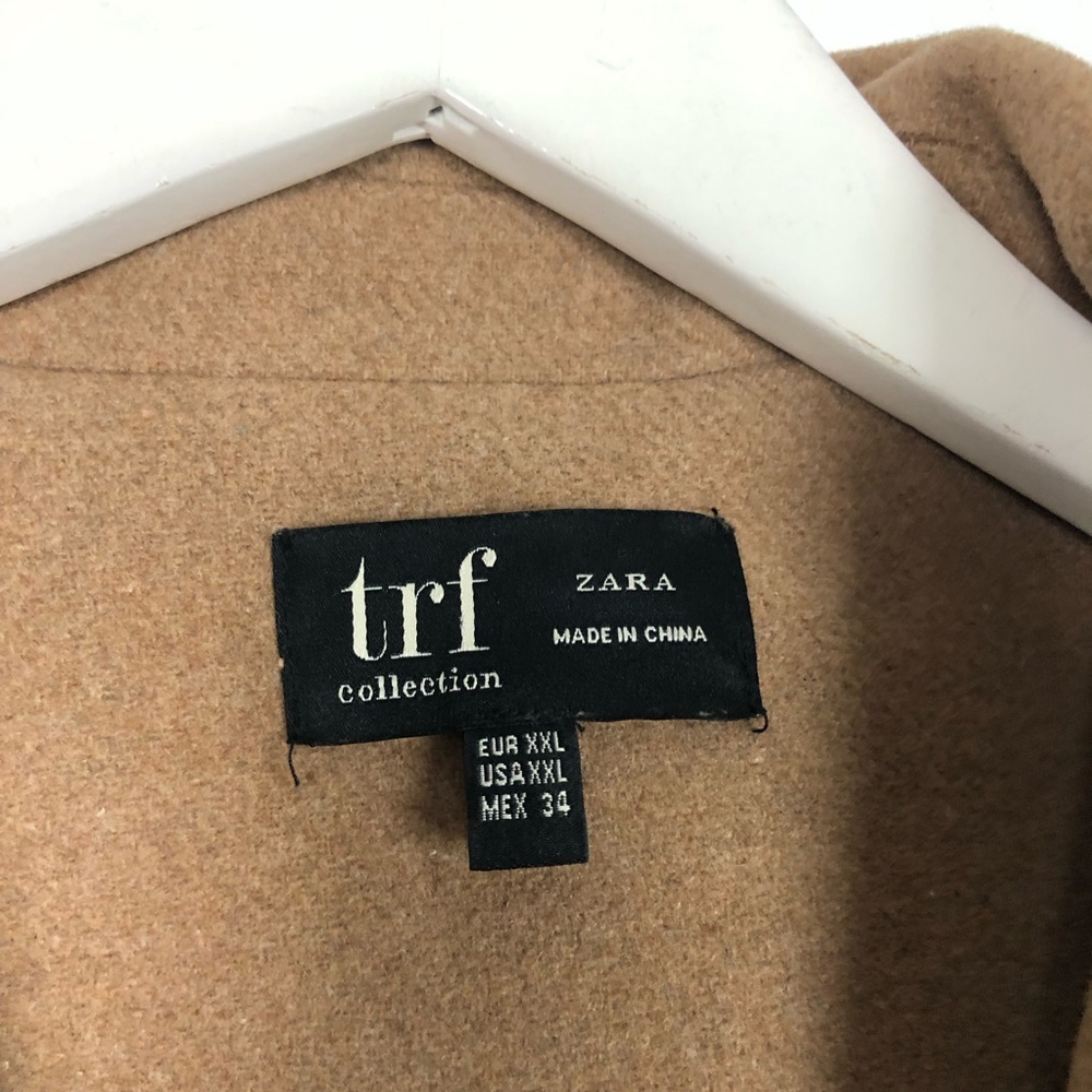 Zara trf Masculine camel tan oversized double breasted coat Size XXL - Picture 5 of 8